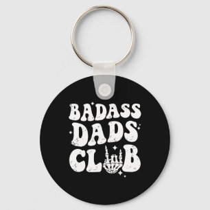 Dads Club Funny Dad Groovy Trendy Fathers Day Key Ring