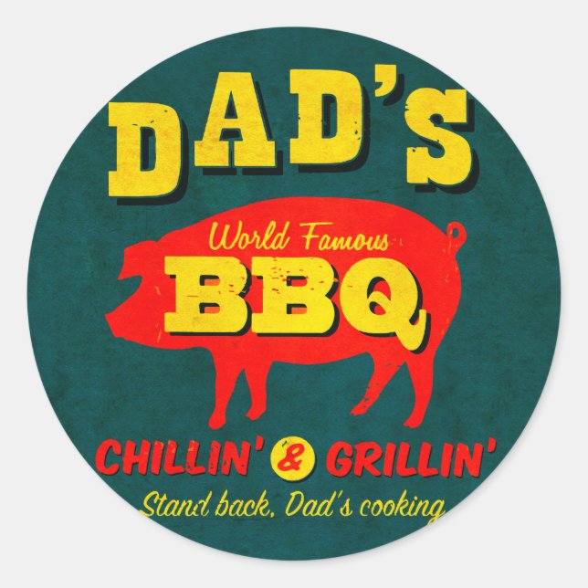 Dad's Cooking Classic Round Sticker (Front)