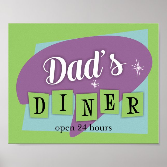 Dad's Diner Custom Kitchen Print (Front)