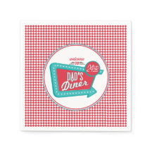 Dad's Diner Napkins - Retro Father's Day