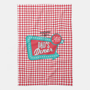 Dad's Diner Towel - Retro Father's Day
