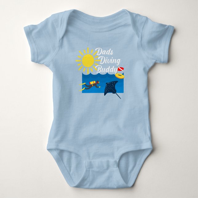 Dads Diving Buddy Design - Baby Jersey Bodysuit (Front)