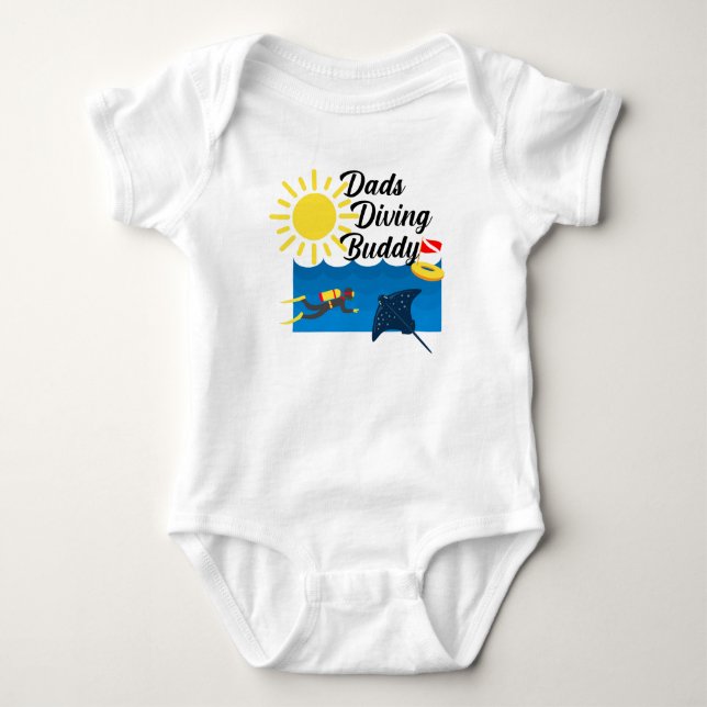 Dads Diving Buddy Design - Baby Jersey Bodysuit (Front)