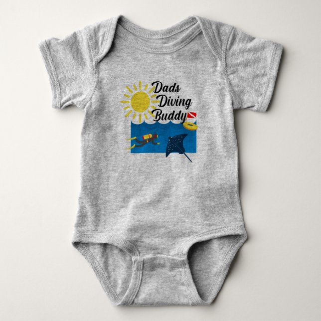 Dads Diving Buddy Design - Baby Jersey Bodysuit (Front)