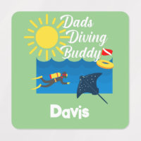 Dads Diving Buddy Design - Small Square Clothing L