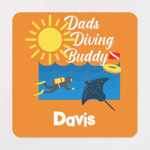 Dads Diving Buddy Design - Small Square Clothing L
