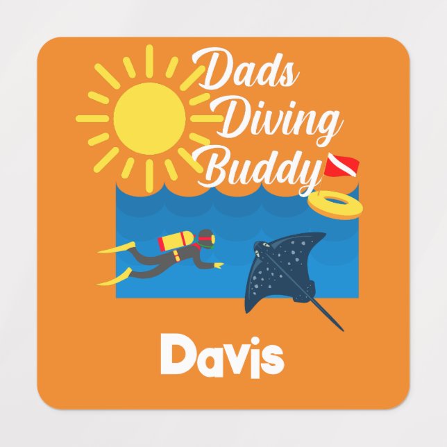 Dads Diving Buddy Design - Small Square Clothing L (Design 1)