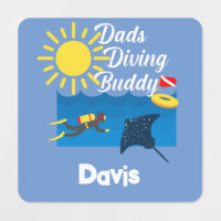 Dads Diving Buddy Design - Small Square Clothing L