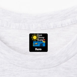 Dads Diving Buddy Design - Small Square Clothing L