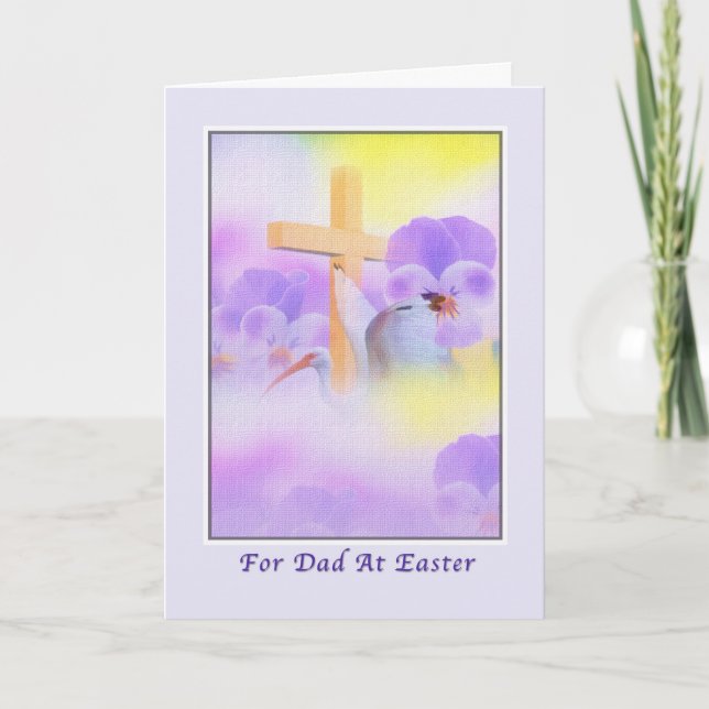 Dad's Easter Card with Flowers and Cross (Front)