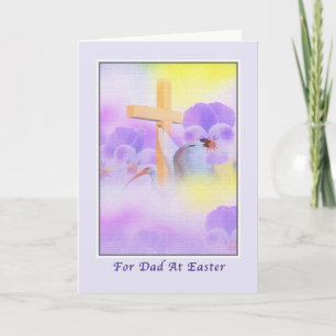 Dad's Easter Card with Flowers and Cross