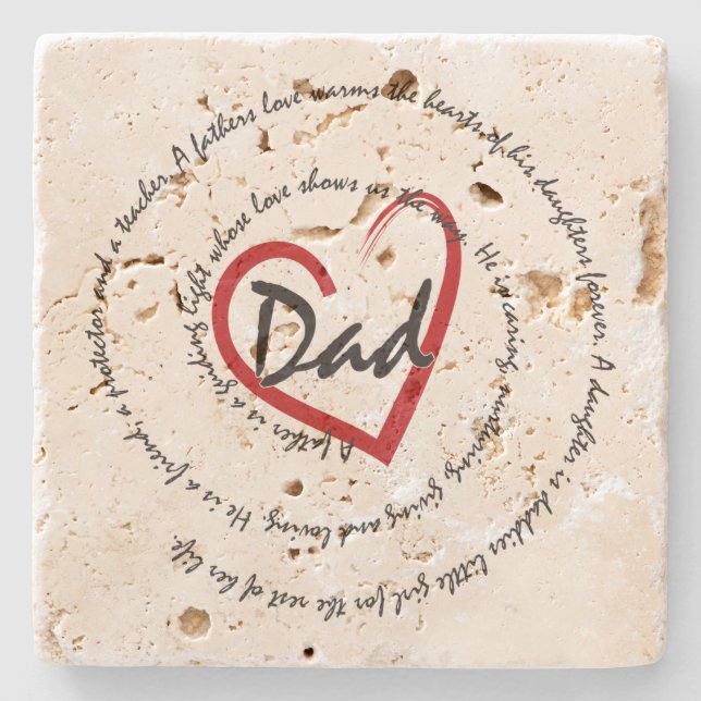 Dads - Fathers Day Stone Coaster (Front)