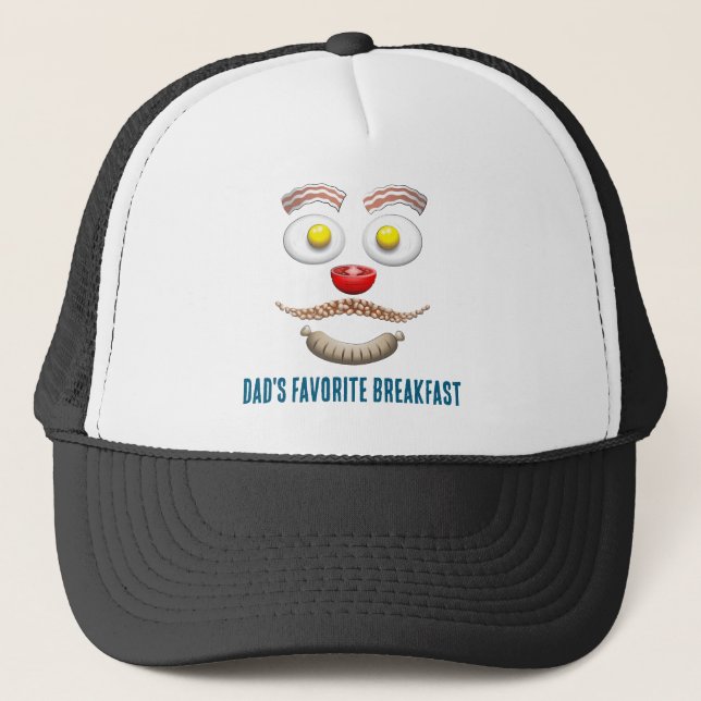 DAD'S FAVORITE BREAKFAST FACE TRUCKER HAT (Front)