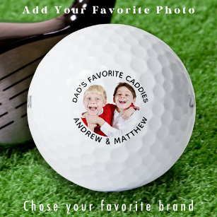 DAD's FAVORITE CADDIES Personalised Golfer Photo Golf Balls