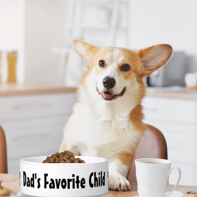 Dad's Favourite Child, funny pet dog food ceramic Bowl (Creator Uploaded)