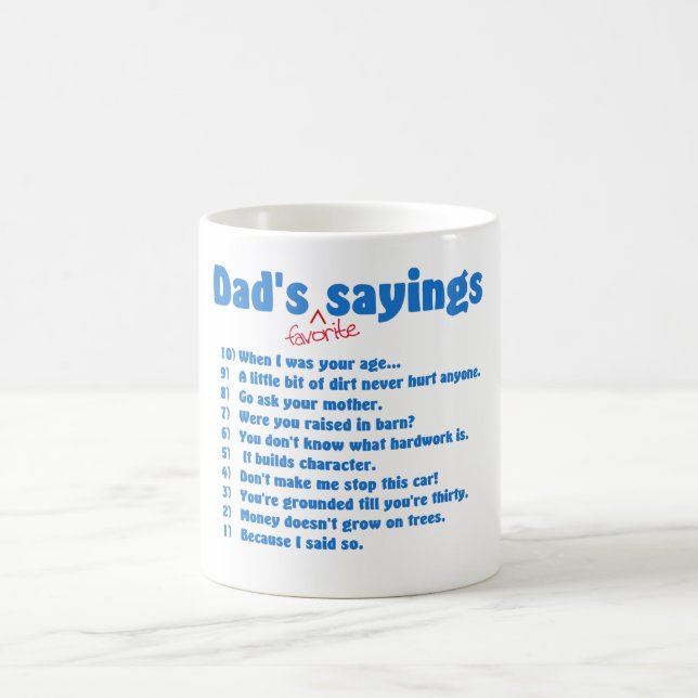 Dads favourite sayings mug (Center)