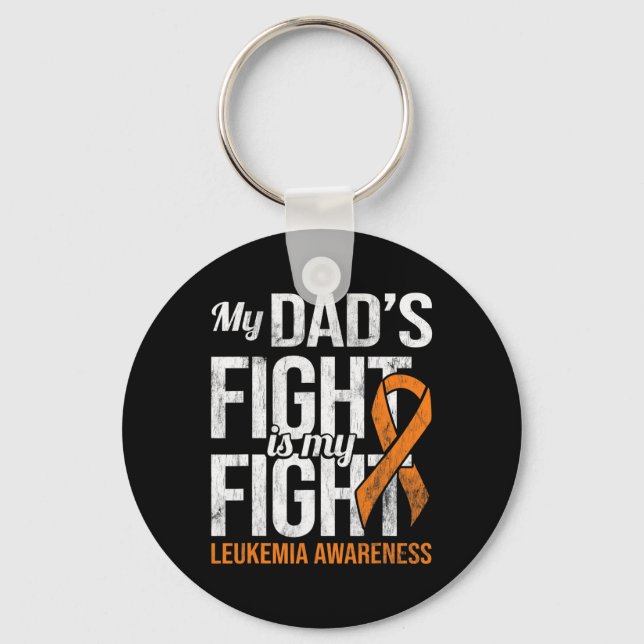 Dad's Fight My Fight Leukaemia Awareness Leukaemia Key Ring (Front)