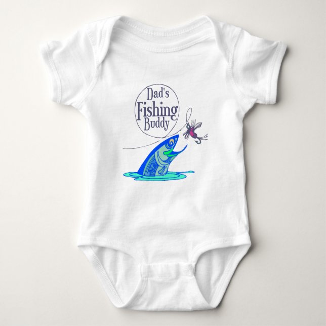 Dad's Fishing Buddy Baby Bodysuit (Front)
