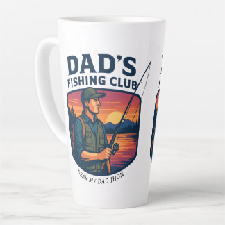 Dad's Fishing Club Retro Sunset Father's Day Latte Mug