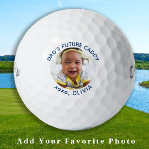 Dad's Future Caddy Personalise Photo Modern Golfer Golf Balls