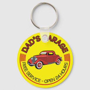 Dad's Garage for father who has car workshop Key Ring