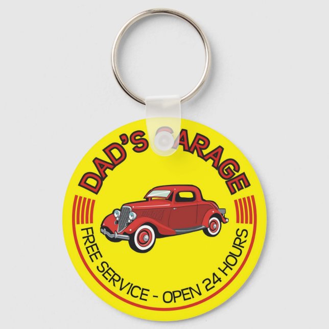 Dad's Garage for father who has car workshop Key Ring (Front)