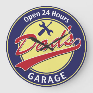 Dad's Garage Large Clock