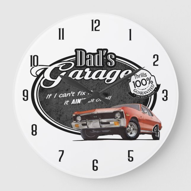 Dad's Garage Nova Large Clock (Front)