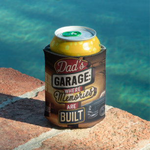 Dad's Garage Retro Vintage Automotive Sign Can Cooler