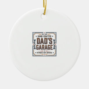 Dads Garage Vintage Fathers Day Ceramic Tree Decoration