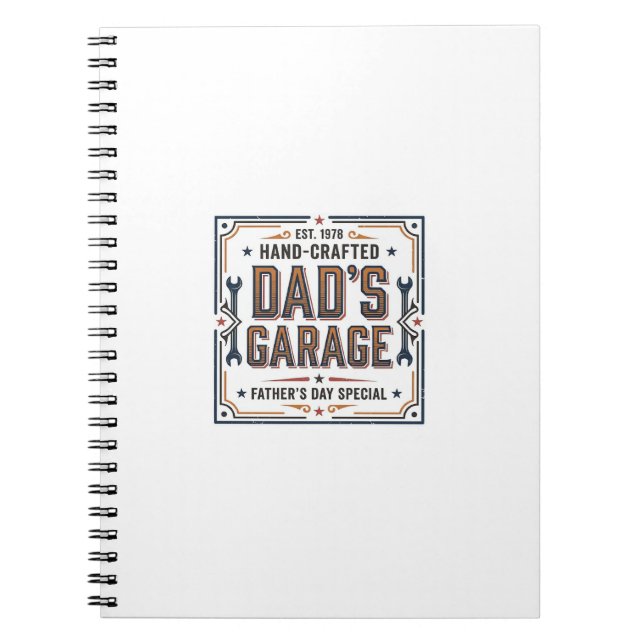 Dads Garage Vintage Fathers Day Notebook (Front)