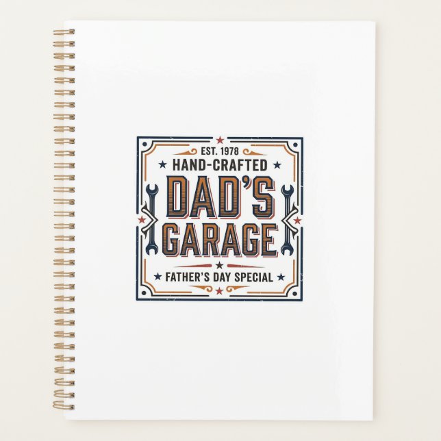 Dads Garage Vintage Fathers Day Planner (Front)