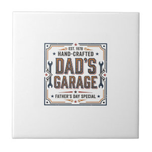 Dads Garage Vintage Fathers Day Tile