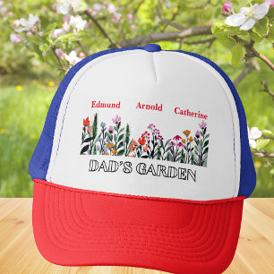 Dad's Garden customised kids' name floral style Trucker Hat