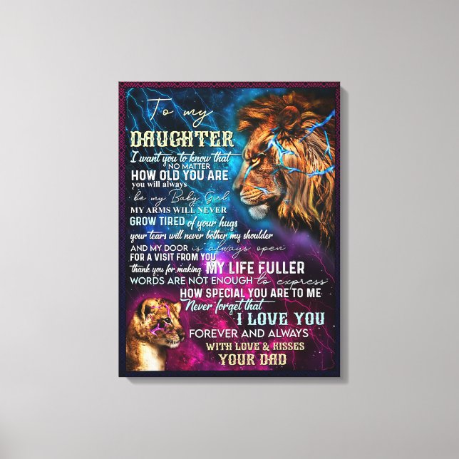 Dad's gift for daughter - To My Daughter   Canvas Print (Front)