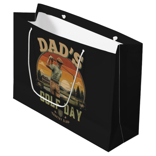 Dad's Golf Day Large Gift Bag (Front Angled)