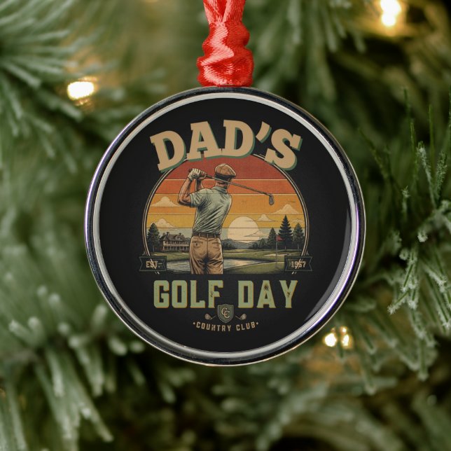 Dad's Golf Day Metal Tree Decoration (Tree)