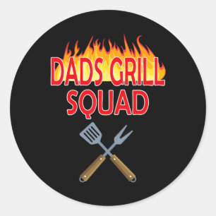 Dads Grill Squad Funny Bbq Father's Day Classic Round Sticker