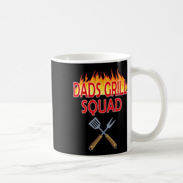 Dads Grill Squad Funny Bbq Father's Day  Coffee Mug (Right)