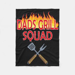 Dads Grill Squad Funny Bbq Father's Day Fleece Blanket