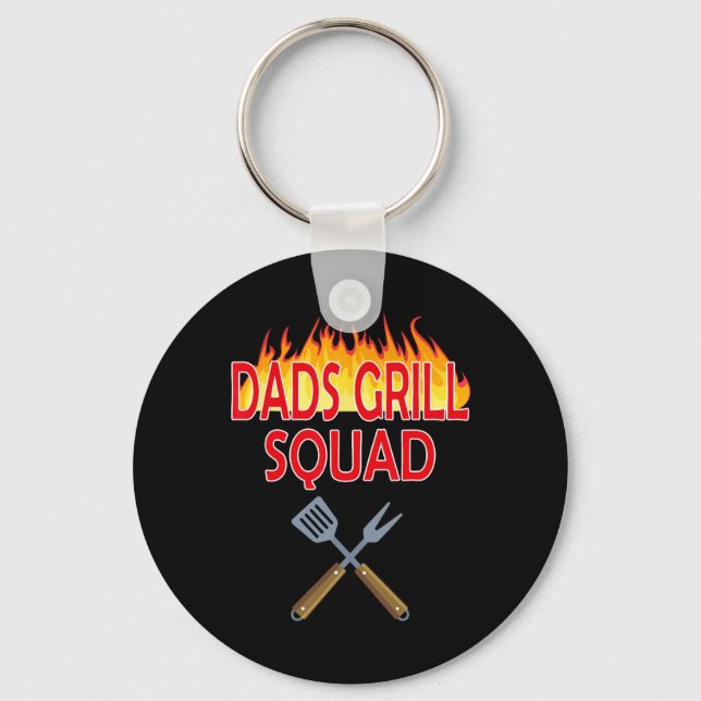 Dads Grill Squad Funny Bbq Father's Day  Key Ring (Front)