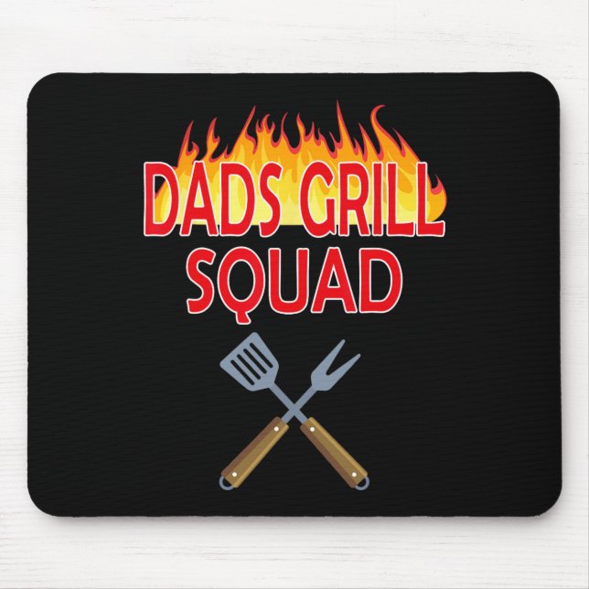 Dads Grill Squad Funny Bbq Father's Day  Mouse Mat (Front)