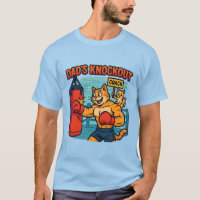 Dad's Knockout - Funny Gym Cat Dad T-Shirt