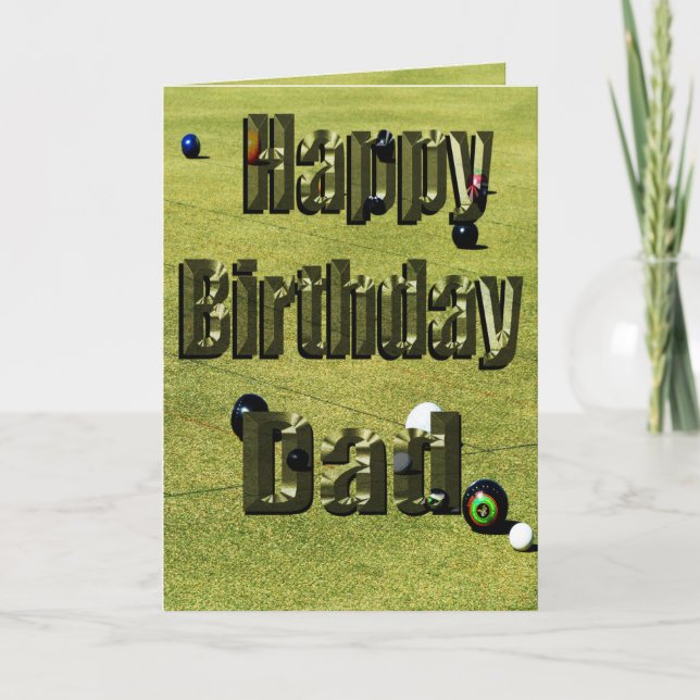 Dads Lawn Bowls Birthday Card, Card (Front)