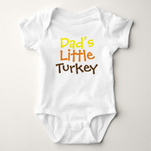 Dad's Little Turkey Baby Jersey Bodysuit