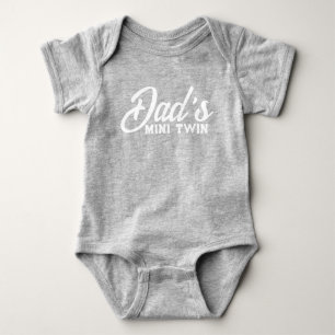 Dad's Mini Twin Cute Grey Boy & Girl Baby Bodysuit