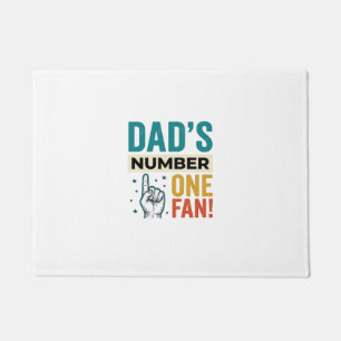 Dad's Number One Fan Vintage Family Design_1 Doormat