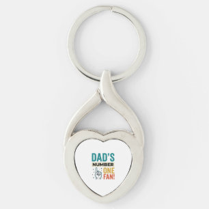 Dad's Number One Fan Vintage Family Design_1 Key Ring