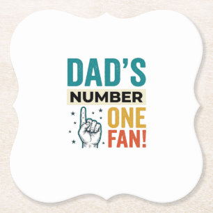 Dad's Number One Fan Vintage Family Design_1 Paper Coaster