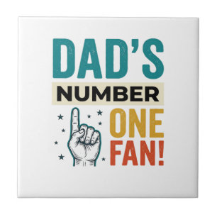 Dad's Number One Fan Vintage Family Design_1 Tile